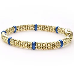 Gold<LAGOS Ceramic And 18K Gold Caviar Bracelet | 6Mm