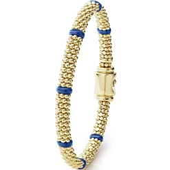 Gold<LAGOS Ceramic And 18K Gold Caviar Bracelet | 6Mm