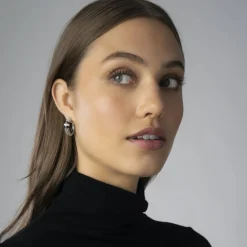 Diamonds<LAGOS Ceramic Caviar Diamond Hoop Earrings