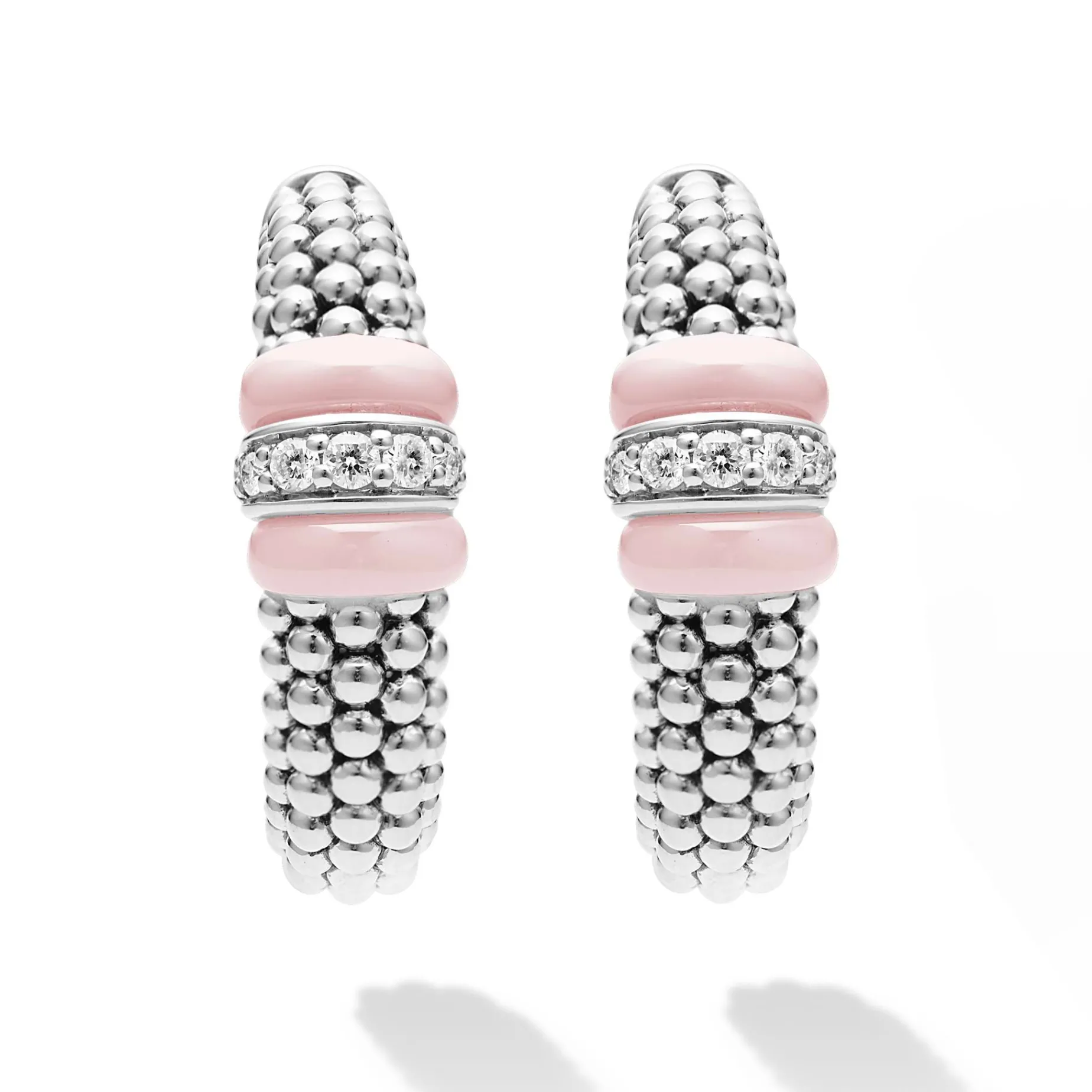 Diamonds<LAGOS Ceramic Caviar Diamond Hoop Earrings