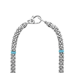 Silver<LAGOS Ceramic Single Bead Station Caviar Necklace