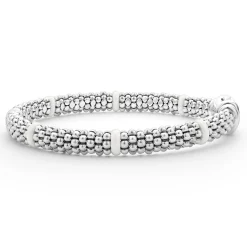 Silver<LAGOS Ceramic Station Caviar Bracelet | 6Mm