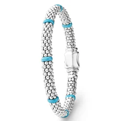 Silver<LAGOS Ceramic Station Caviar Bracelet | 6Mm