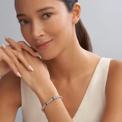 Silver<LAGOS Ceramic Station Caviar Bracelet | 6Mm