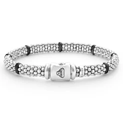Silver<LAGOS Ceramic Station Caviar Bracelet | 6Mm