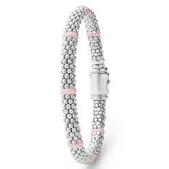 Silver<LAGOS Ceramic Station Caviar Bracelet | 6Mm