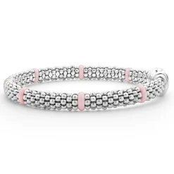 Silver<LAGOS Ceramic Station Caviar Bracelet | 6Mm