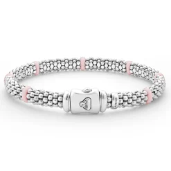 Silver<LAGOS Ceramic Station Caviar Bracelet | 6Mm