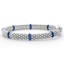 Silver<LAGOS Ceramic Station Caviar Bracelet | 6Mm
