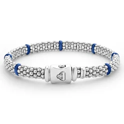 Silver<LAGOS Ceramic Station Caviar Bracelet | 6Mm