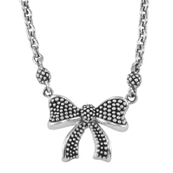Silver<LAGOS Childs First Caviar Bow Necklace