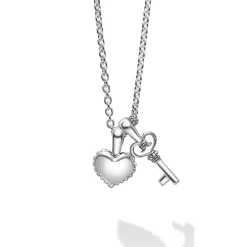 Silver<LAGOS Childs First Heart And Key Necklace