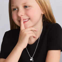Silver<LAGOS Childs First Heart And Key Necklace