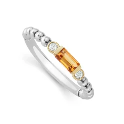 Gemstones<LAGOS Citrine Stacking Ring With Diamonds