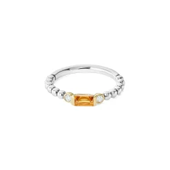 Gemstones<LAGOS Citrine Stacking Ring With Diamonds