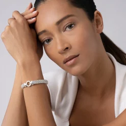 Silver<LAGOS Diamond Circle Caviar Bracelet | 9Mm
