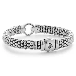Silver<LAGOS Diamond Circle Caviar Bracelet | 9Mm