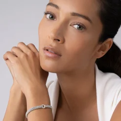 Silver<LAGOS Diamond Circle Caviar Bracelet | 6Mm