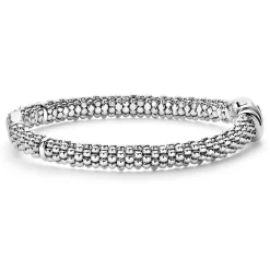 Silver<LAGOS Diamond Circle Caviar Bracelet | 6Mm