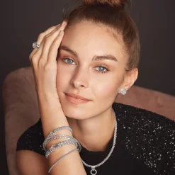 Silver<LAGOS Diamond Circle Caviar Bracelet | 6Mm