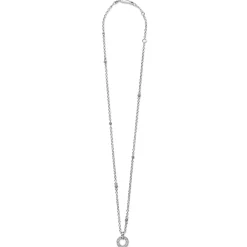 Silver<LAGOS Diamond Circle Pendant Necklace