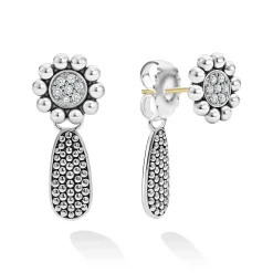 Silver<LAGOS Diamond Drop Earrings
