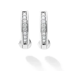 Silver<LAGOS Diamond Huggie Earrings