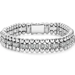 Silver<LAGOS Diamond Link Bracelet | 9Mm