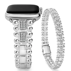 Silver<LAGOS Diamond Link Smart Caviar Gift Set