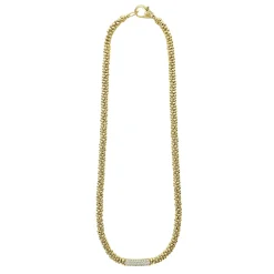 Gold<LAGOS Diamond Medium Station Caviar Necklace