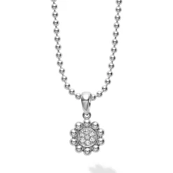 Silver<LAGOS Diamond Pendant Necklace