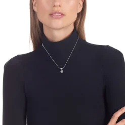 Silver<LAGOS Diamond Pendant Necklace