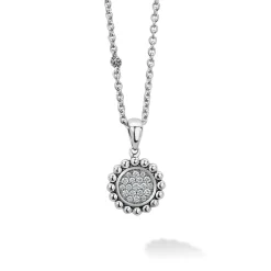 Silver<LAGOS Diamond Pendant Necklace