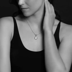 Silver<LAGOS Diamond Pendant Necklace