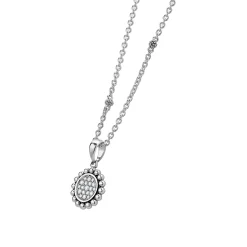 Silver<LAGOS Diamond Pendant Necklace