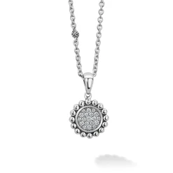 Silver<LAGOS Diamond Pendant Necklace