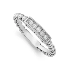 Silver<LAGOS Diamond Stacking Ring