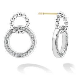 Diamonds<LAGOS Double Circle Diamond Caviar Earrings