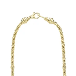 Gold<LAGOS Eight Gold Station Diamond Caviar Necklace