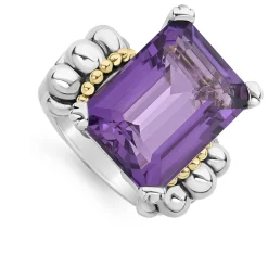 Gemstones<LAGOS Extra Large Emerald-Cut Amethyst Ring
