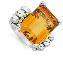 Gemstones<LAGOS Extra Large Emerald-Cut Citrine Ring