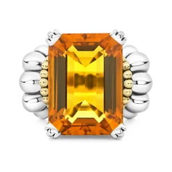 Gemstones<LAGOS Extra Large Emerald-Cut Citrine Ring