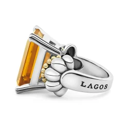 Gemstones<LAGOS Extra Large Emerald-Cut Citrine Ring