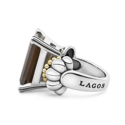 Gemstones<LAGOS Extra Large Emerald-Cut Smokey Quartz Ring