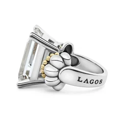 Gemstones<LAGOS Extra Large Emerald-Cut White Topaz Ring