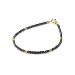 Gold<LAGOS Five Gold Station Thin Ceramic Bracelet | 3Mm