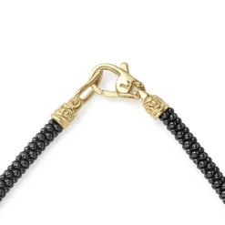 Gold<LAGOS Five Gold Station Thin Ceramic Bracelet | 3Mm