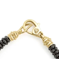 Gold<LAGOS Five Large 18K Gold Station Ceramic Beaded Bracelet | 5Mm