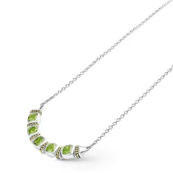 Gemstones<LAGOS Five Station Peridot Necklace