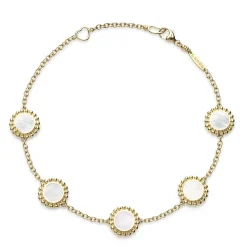 Gold<LAGOS Five Station Round Mother Of Pearl Bracelet